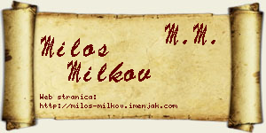 Miloš Milkov vizit kartica